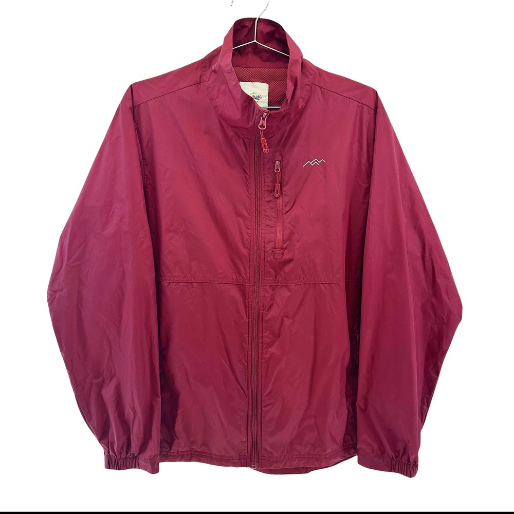 TRAILSIDE SUPPLY CO. Men's Lightweight Nylon Windbreaker Jacket • Medium • red